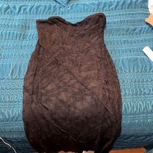 Altar'd State Black Strapless Lace Dress